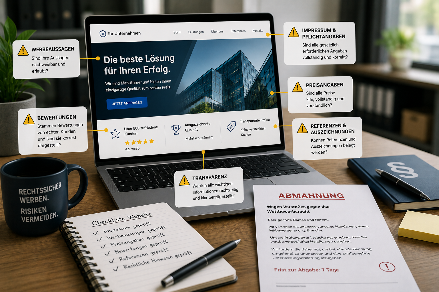 Die häufigsten Wettbewerbsverstöße auf Unternehmenswebsites